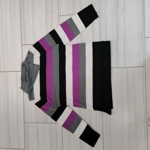 Talbots Striped Cowl Neck Sweater LP